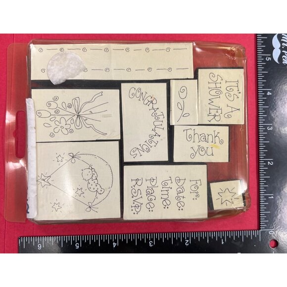 VINTAGE 9 Pc Foam Mounted Rubber Stamp set Brides and Babies 1994 By Stampin Up - Picture 1 of 6